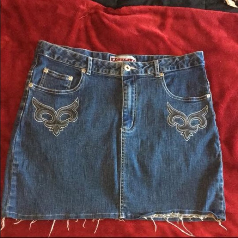 Frayed Jean Skirt